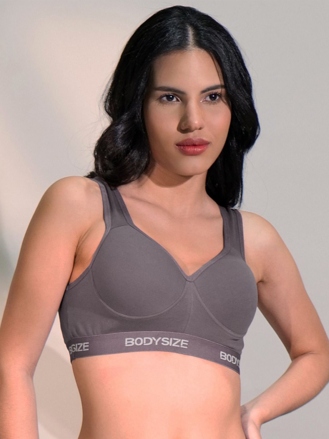 

BODYSIZE Bra Full Coverage Heavily Padded, Grey