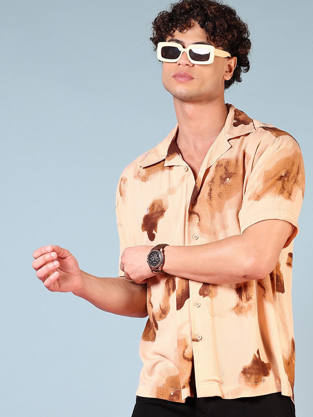 

V-Mart Men Opaque Printed Casual Shirt, Brown