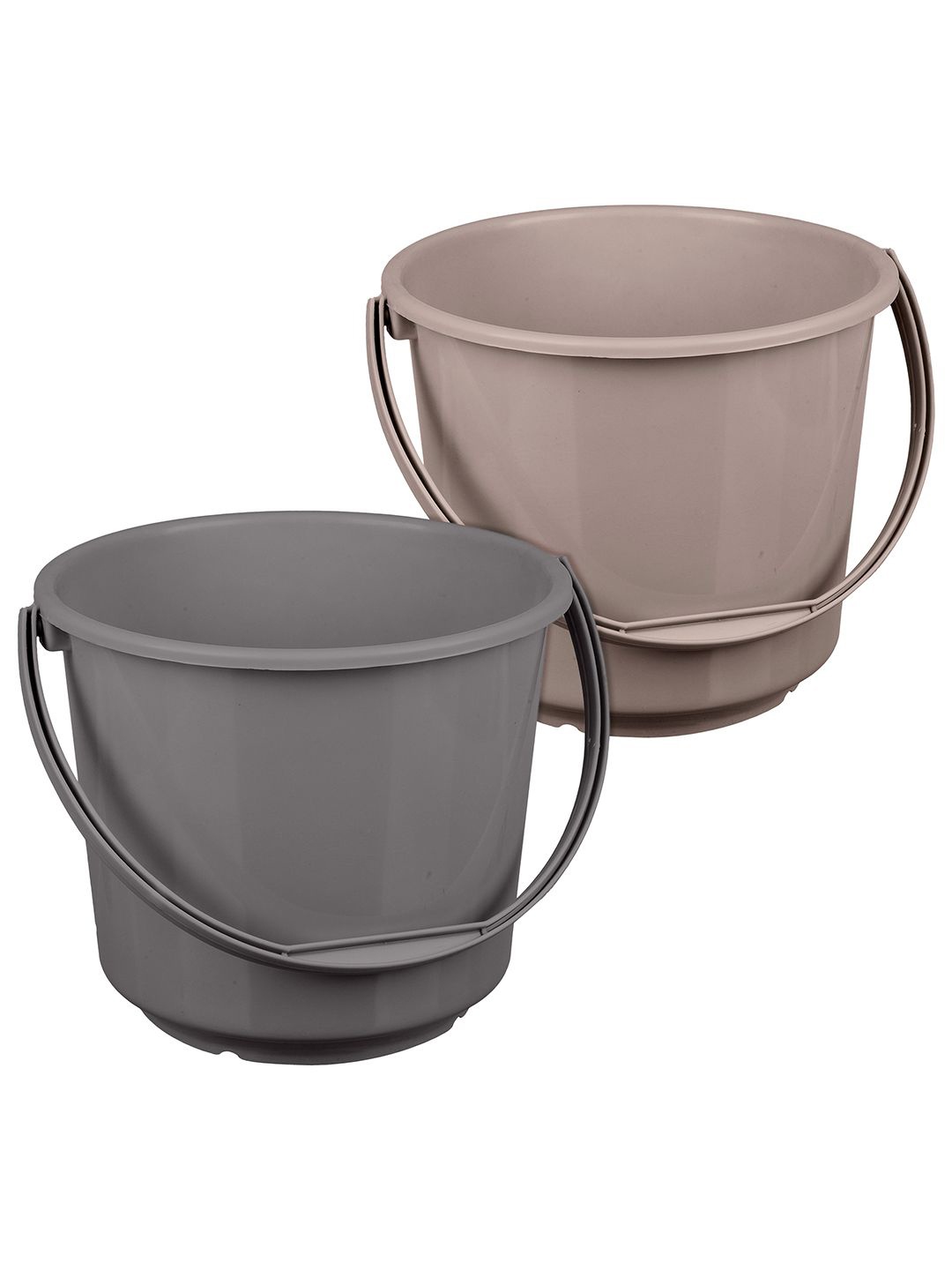 

Kuber Industries Grey & Brown 2 Pieces Bathroom Bucket 5L