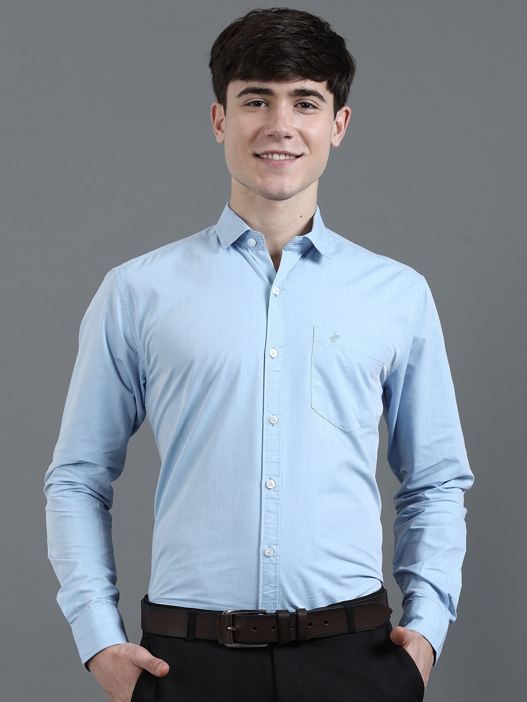 

JAGURO Men Opaque Formal Shirt, Blue