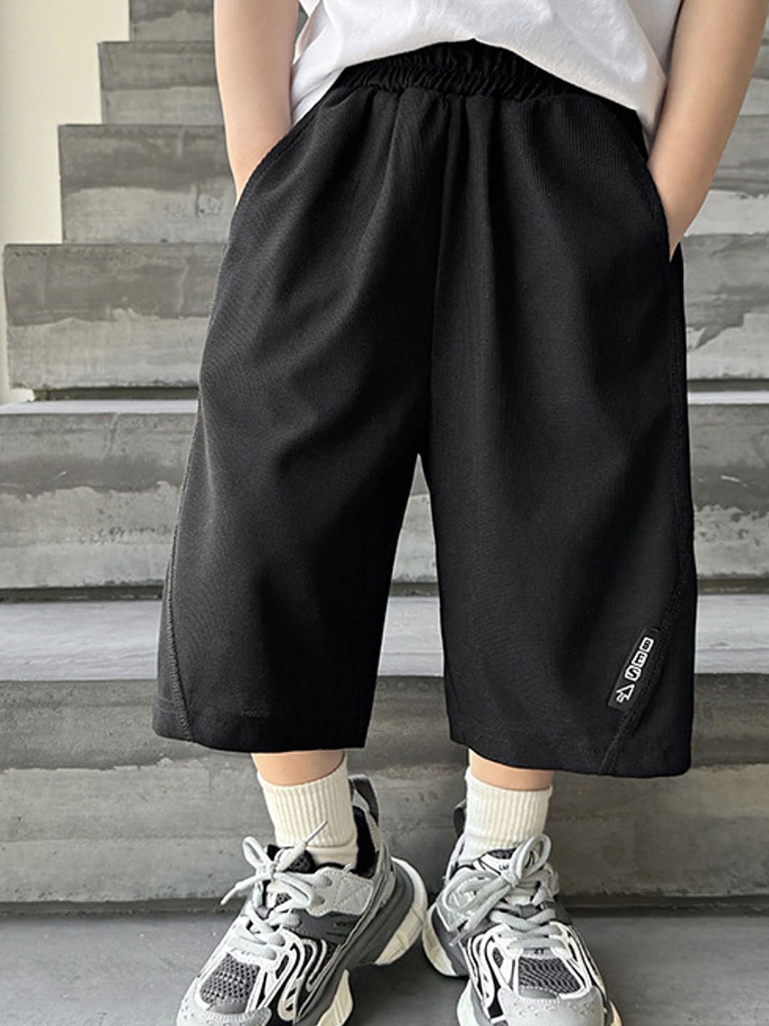 

LULU & SKY Boys Striped Shorts, Black