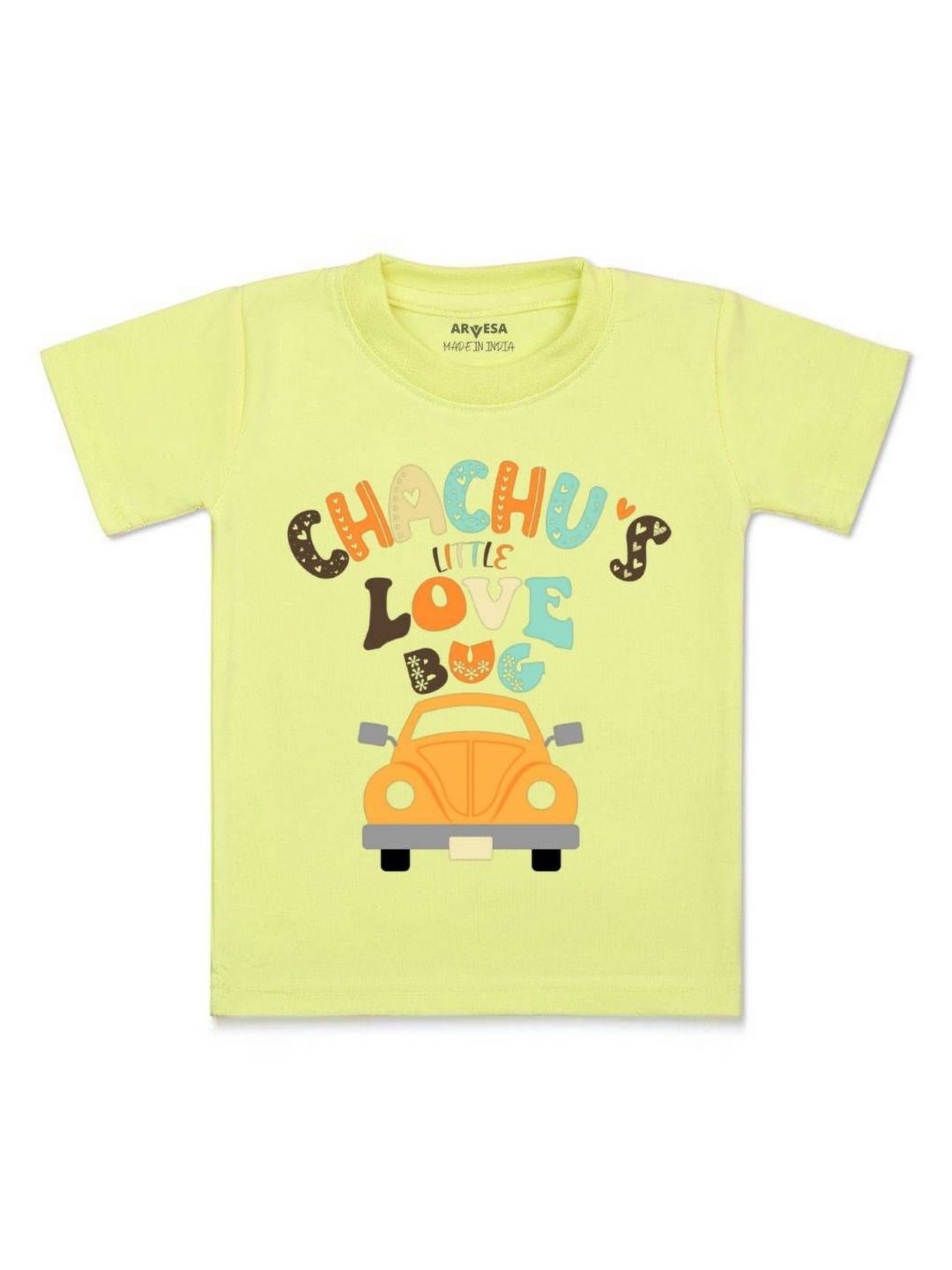 

Arvesa Kids Chachu Little Love Bug Printed Tshirt, Yellow
