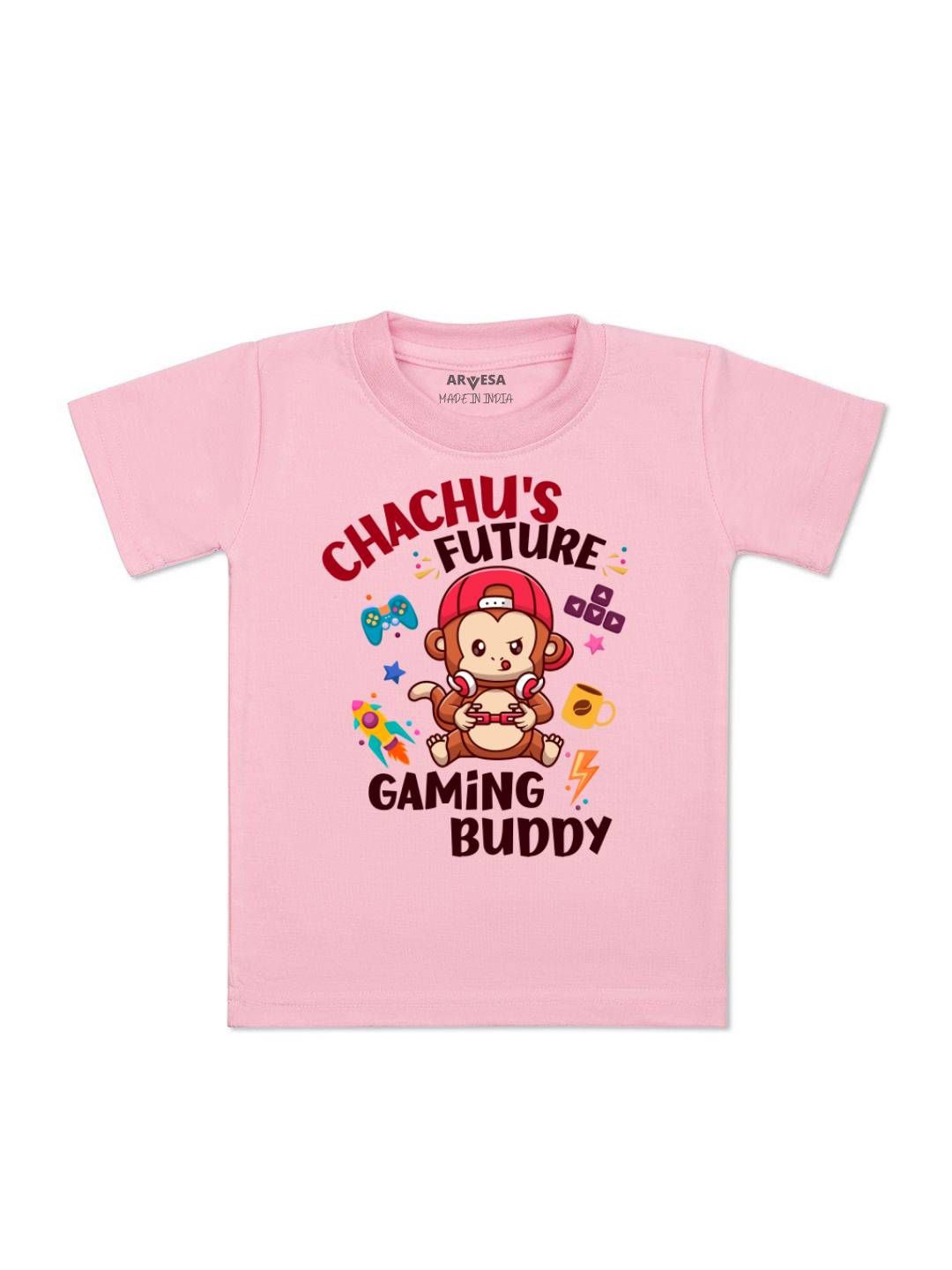 

Arvesa Kids Chachu Future Gaming Buddy Printed Tshirt, Pink