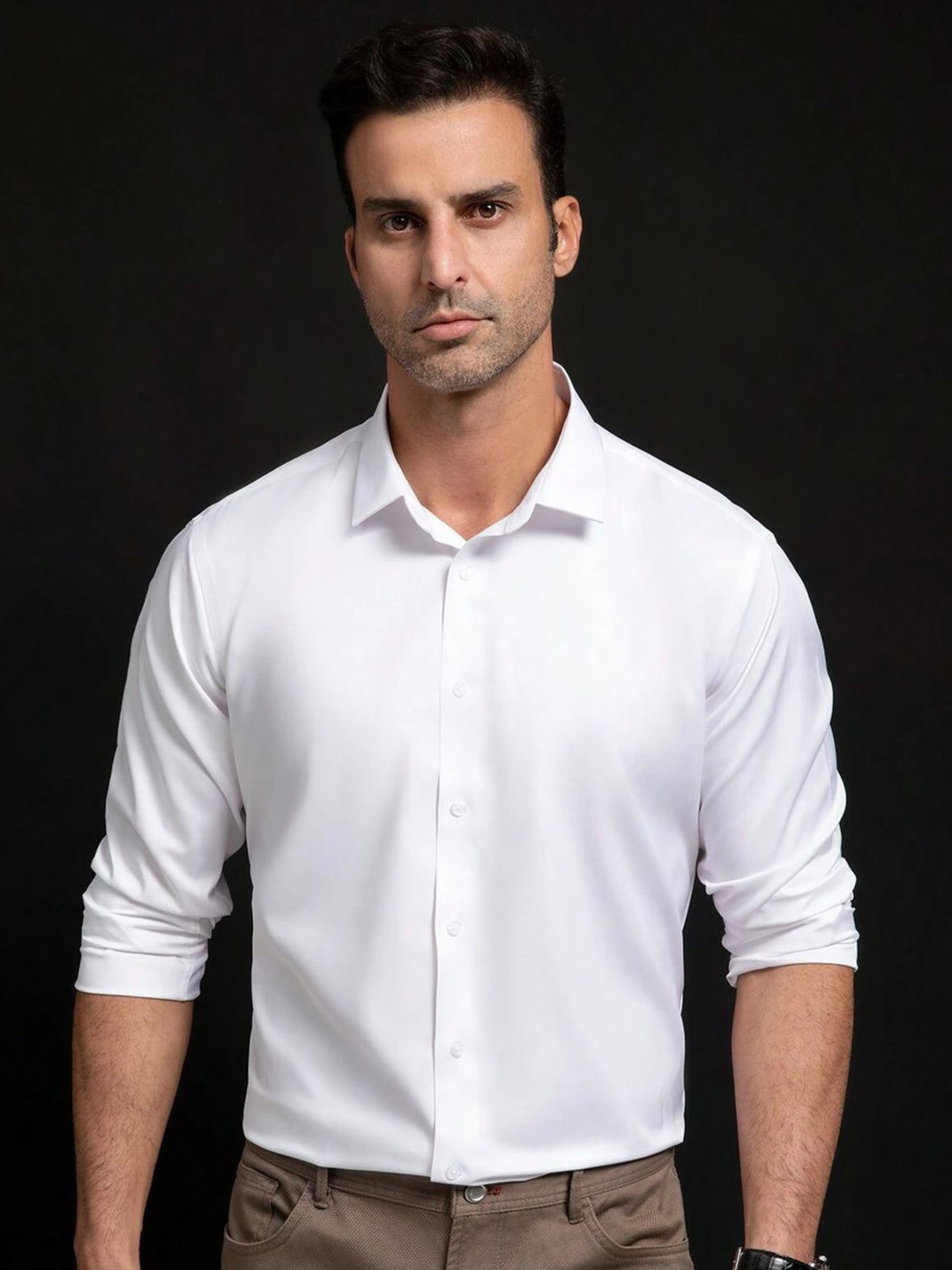 

SOLSTICE Men Comfort Opaque Party Shirt, White