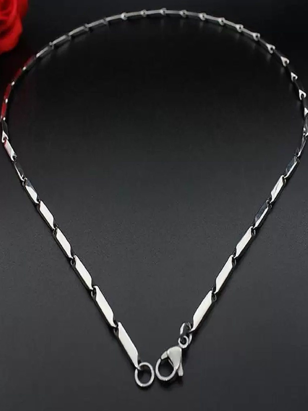 

RUHI COLLECTION Unisex Silver-Plated Minimal Link Rice Chain