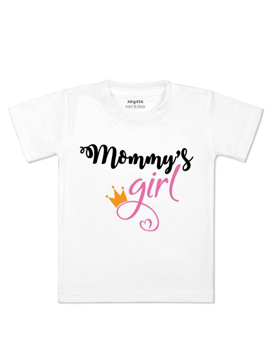 

Arvesa Kids Kids Mommy Girl Printed Tshirt, White