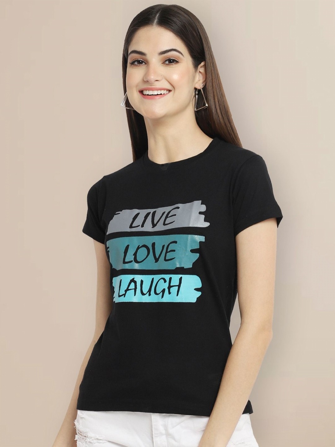 

Metronaut Women Typography Printed T-shirt, Black