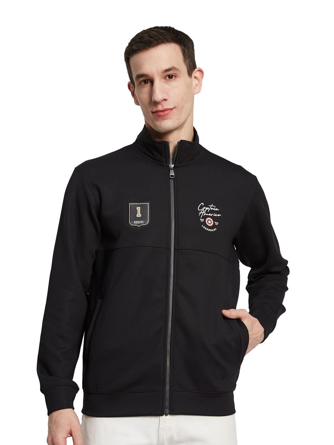 

Octave Men Printed Sweatshirt, Black
