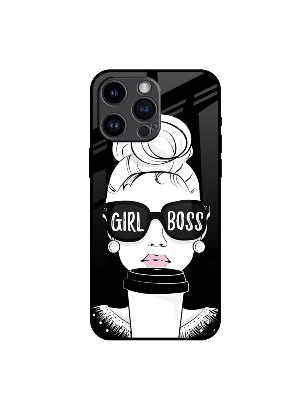 

QRIOH Girl Boss Printed iPhone 14 Pro Max Back Case, Black