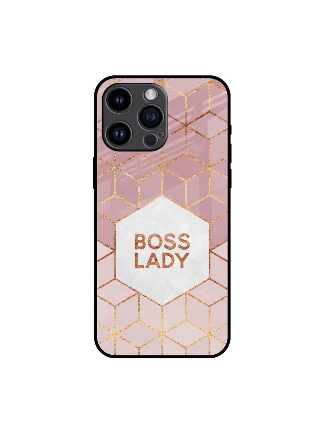

QRIOH Boss Lady Printed iPhone 14 Pro Max Back Case, Pink