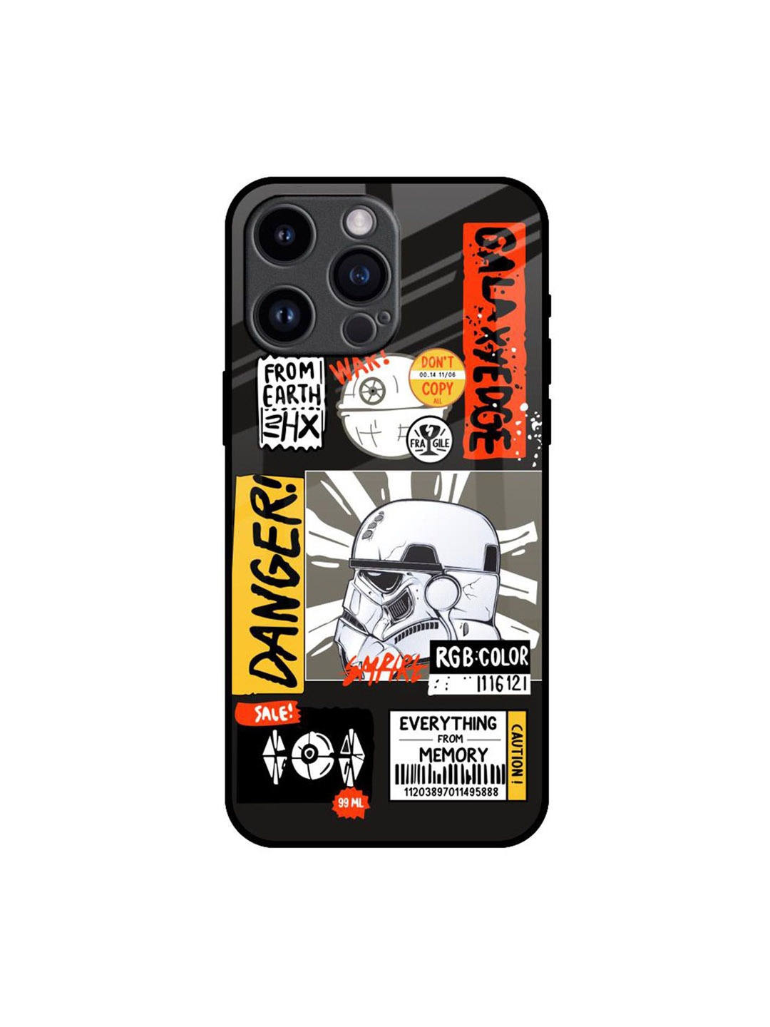 

QRIOH Galaxy Edge Printed iPhone 14 Pro Max Back Case, Black