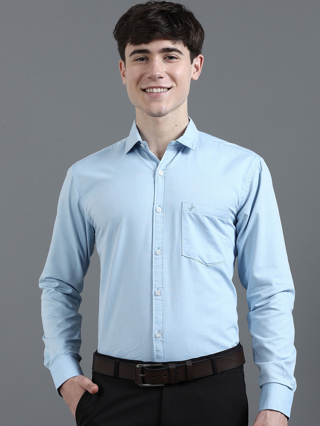 

JAGURO Men Opaque Formal Shirt, Blue
