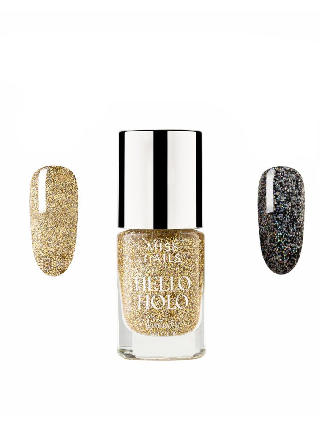 

MISS NAILS Hello Holo Long Lasting Nail Polish - 6 ml Holographic Holo Luxe, Gold