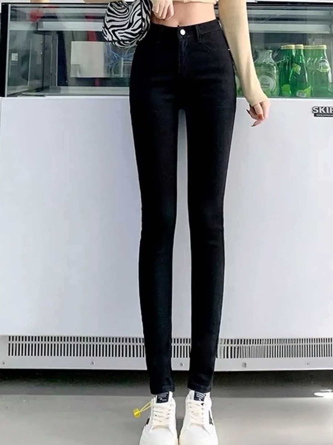

StyleCast Women High-Rise Skinny Fit Jeans, Black