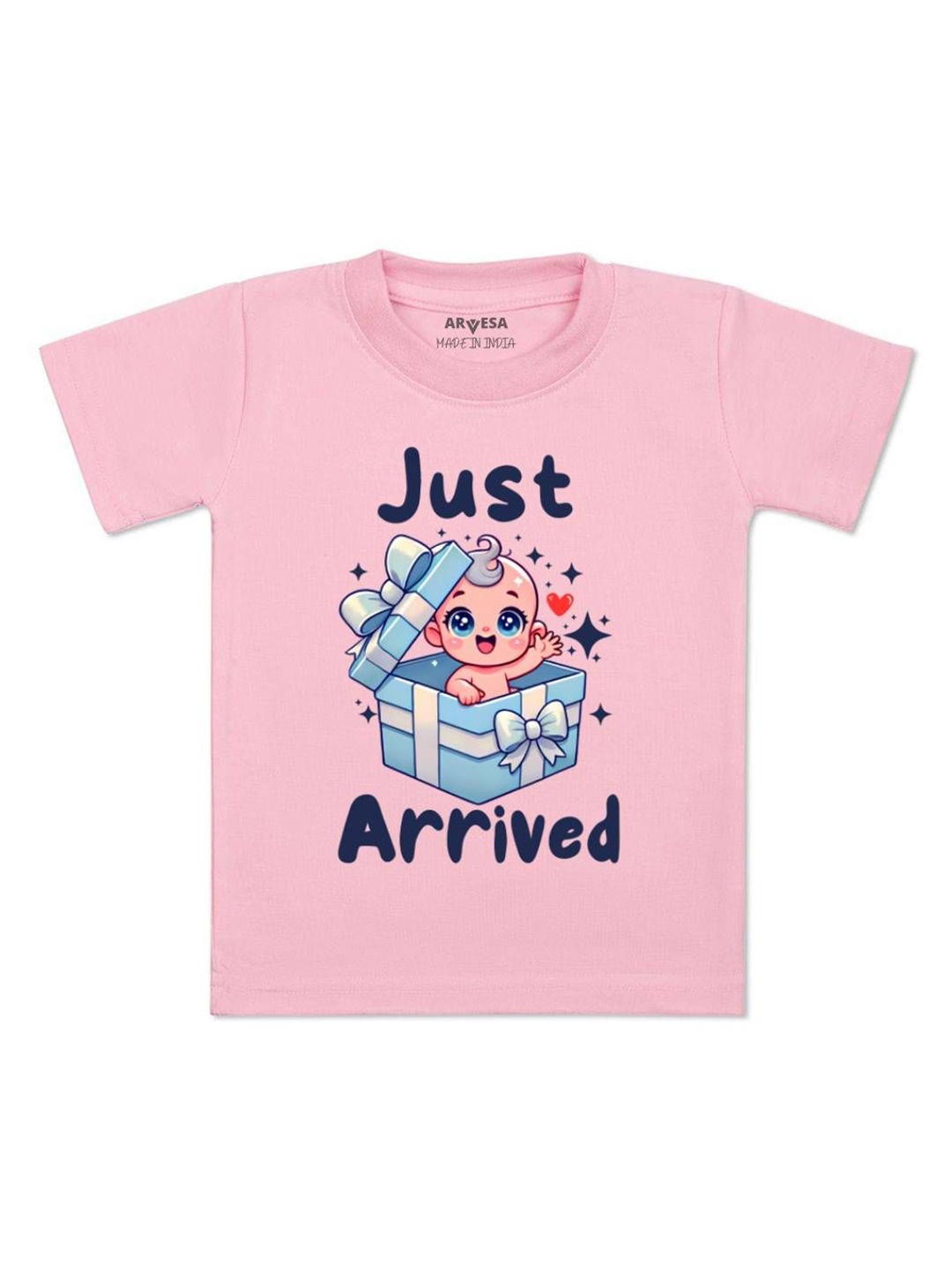 

Arvesa One Month Baby Boy Printed Kids Tshirt, Pink