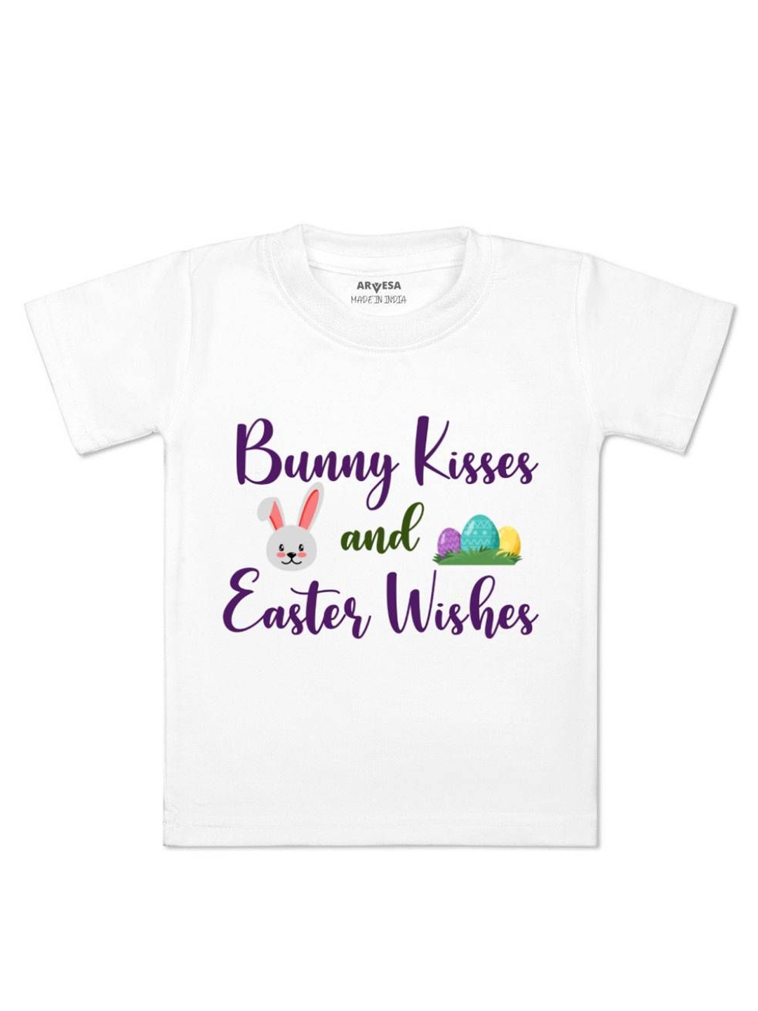 

Arvesa Easter Wishes Printed Kids Unisex T-shirt, White