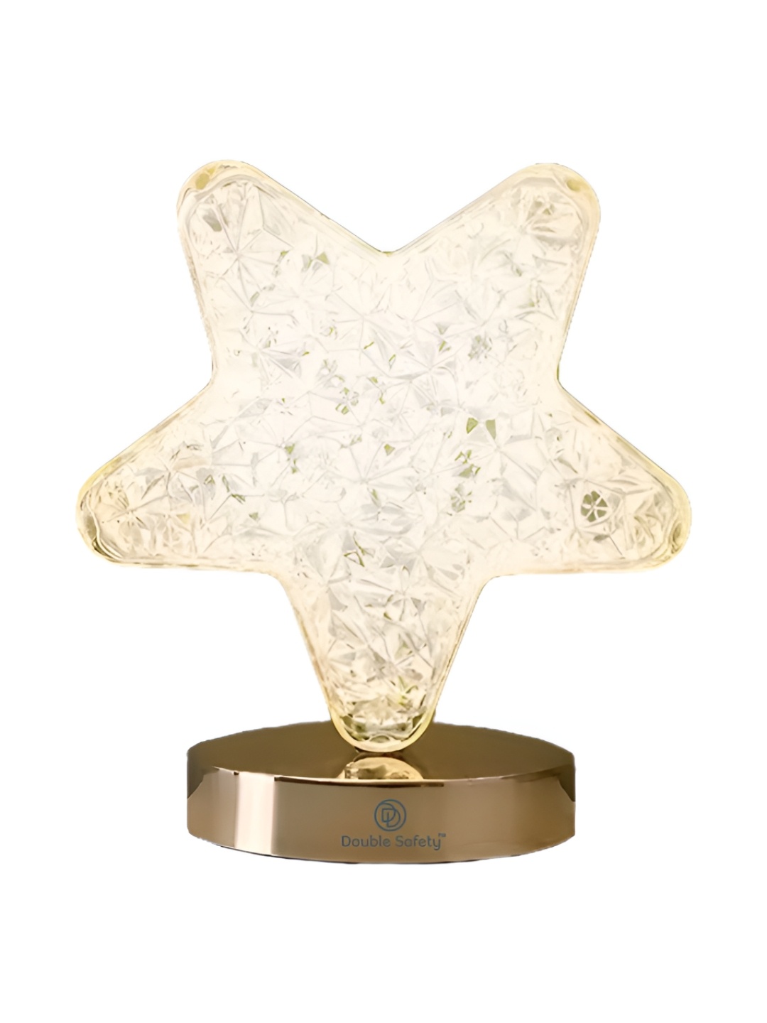 

Double Safety Gold-Toned Textured Star Shaped Table Lamp