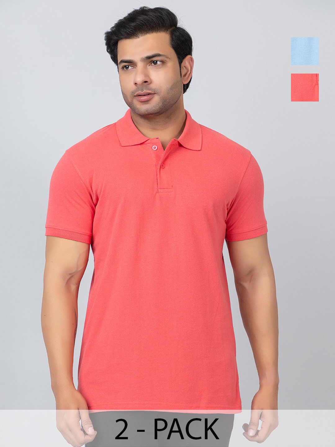 

PYRO SPIRIT Men 2 Polo Collar T-shirt, Blue