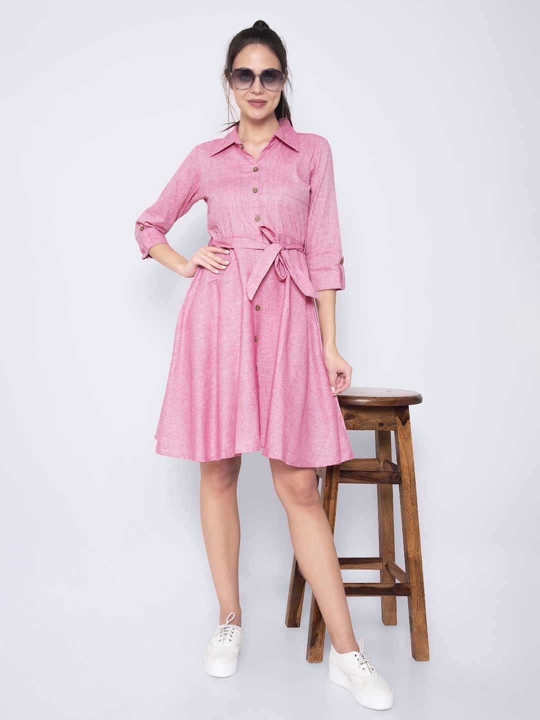 

SEVEN FLOWER Fit & Flare Dress, Pink
