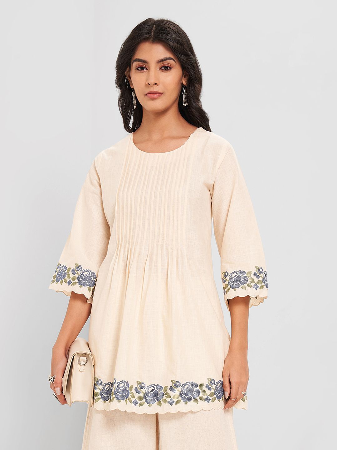 

RANGMANCH BY PANTALOONS Tunic, Beige