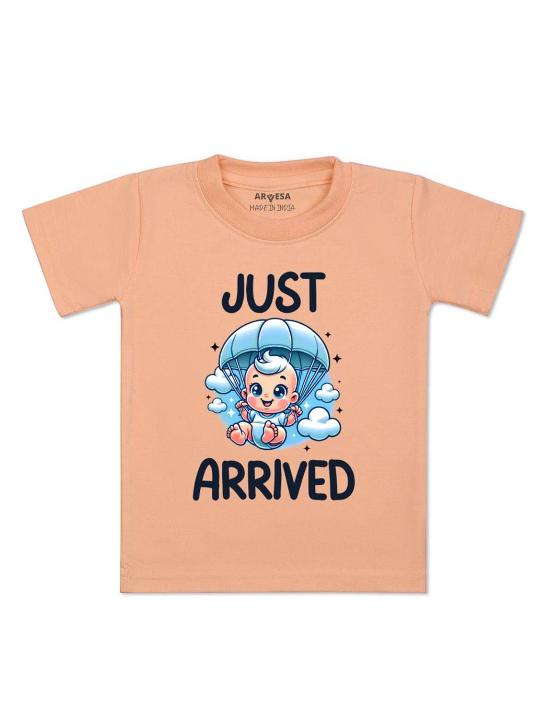 

Arvesa One Month Baby Boy Printed Kids Tshirt, Peach