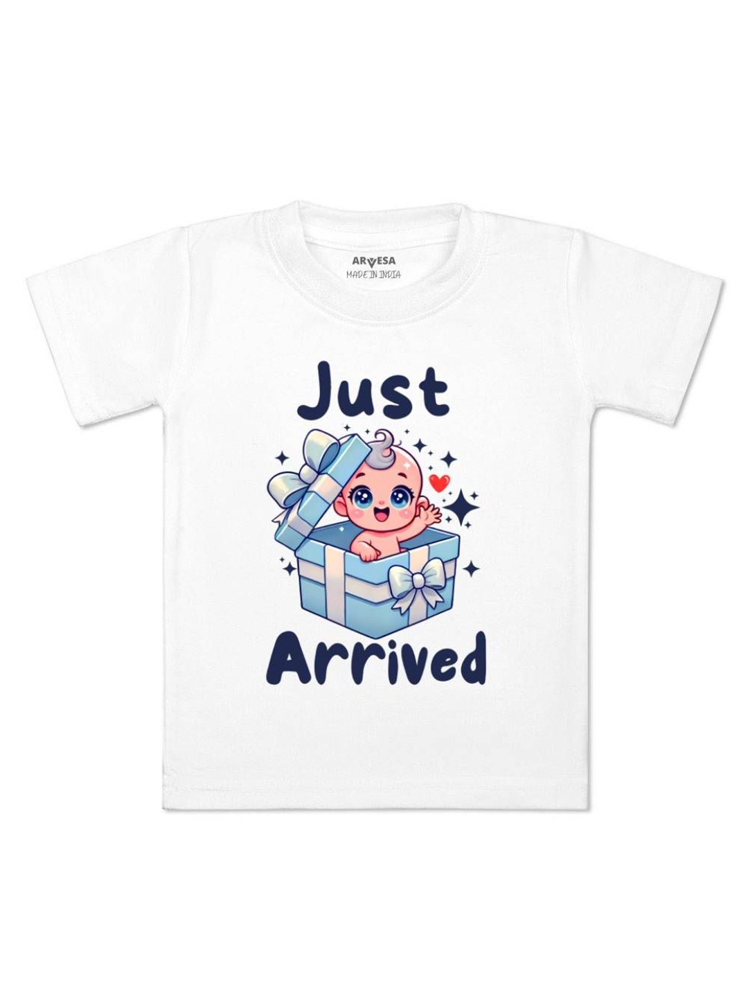 

Arvesa One Month Baby Boy Printed Kids Tshirt, White