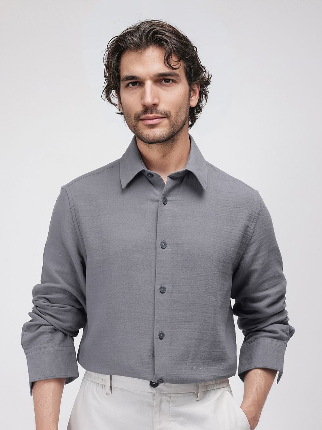 

RARE RABBIT Men Comfort Opaque Casual Shirt, Grey