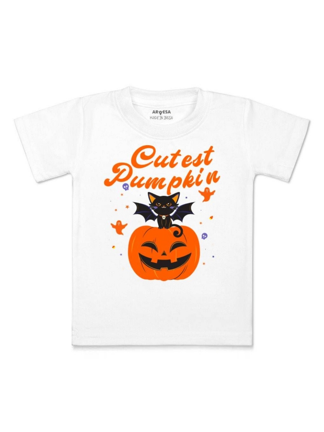 

Arvesa First Halloween Printed Kids Unisex T-shirt, White