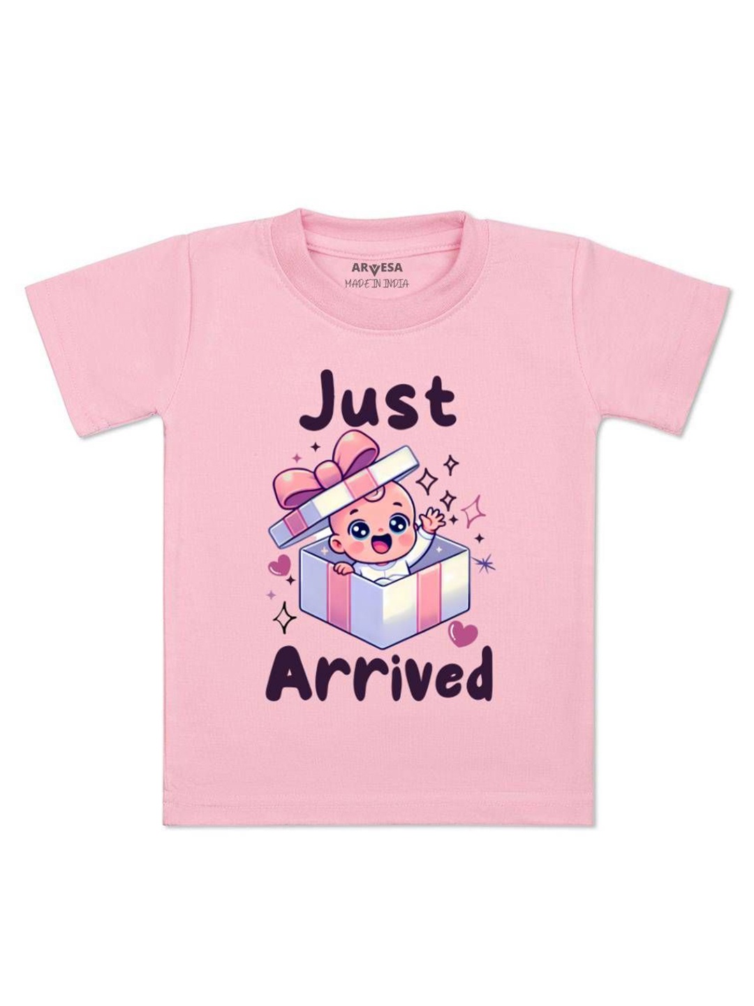 

Arvesa One Month Baby Boy Printed Kids Tshirt, Pink