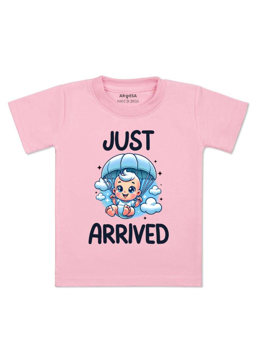 

Arvesa One Month Baby Boy Printed Kids Tshirt, Pink