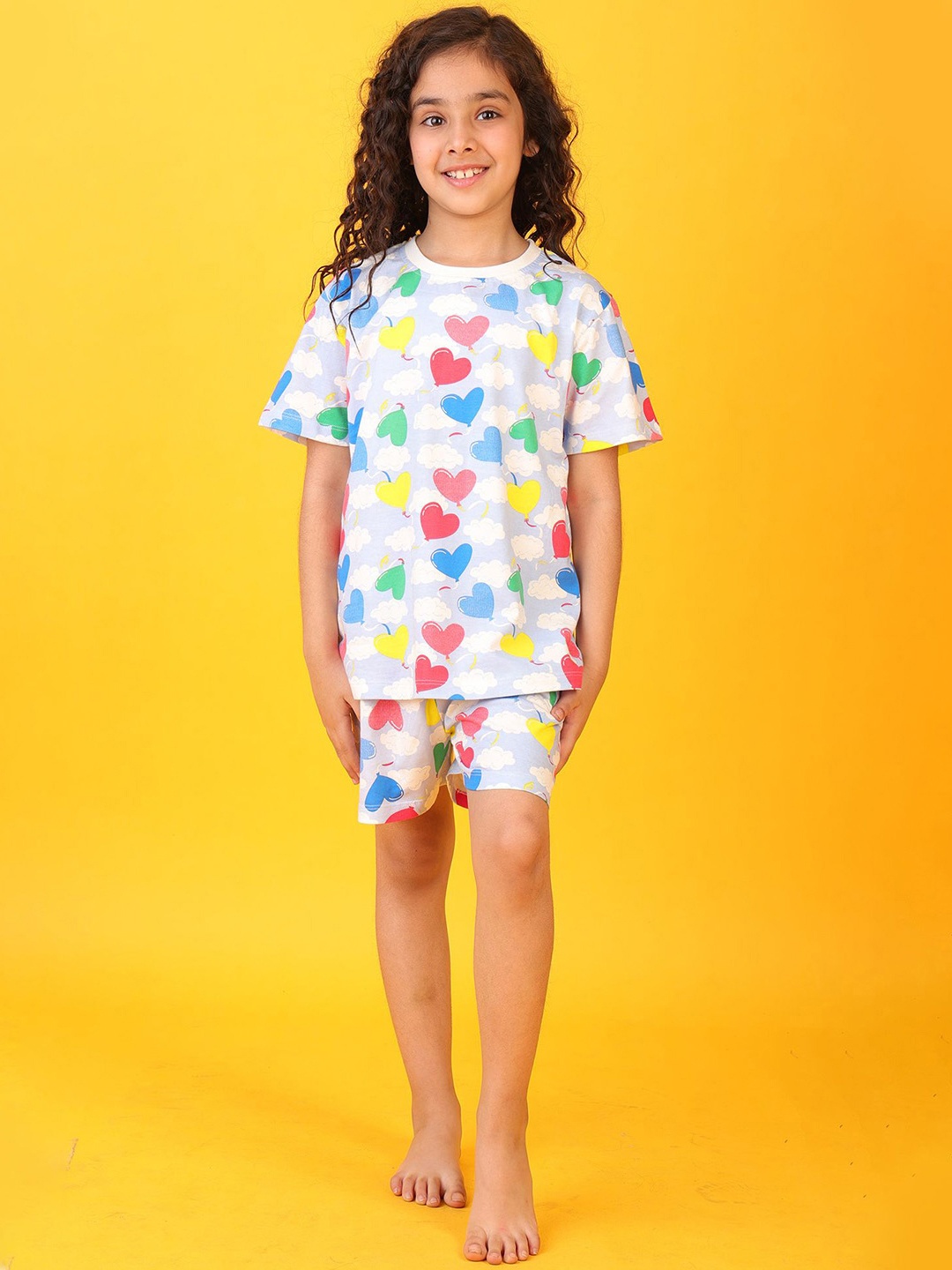 

Anthrilo Girls Printed Night suit, Blue