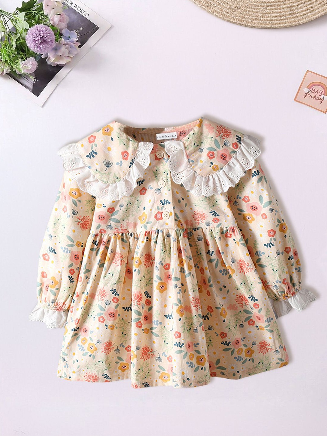 

FOREVER FRIDAY Floral Print A-Line Dress, Yellow
