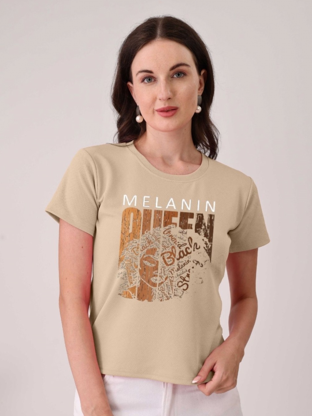 

Moda Rapido Women Printed T-shirt, Cream