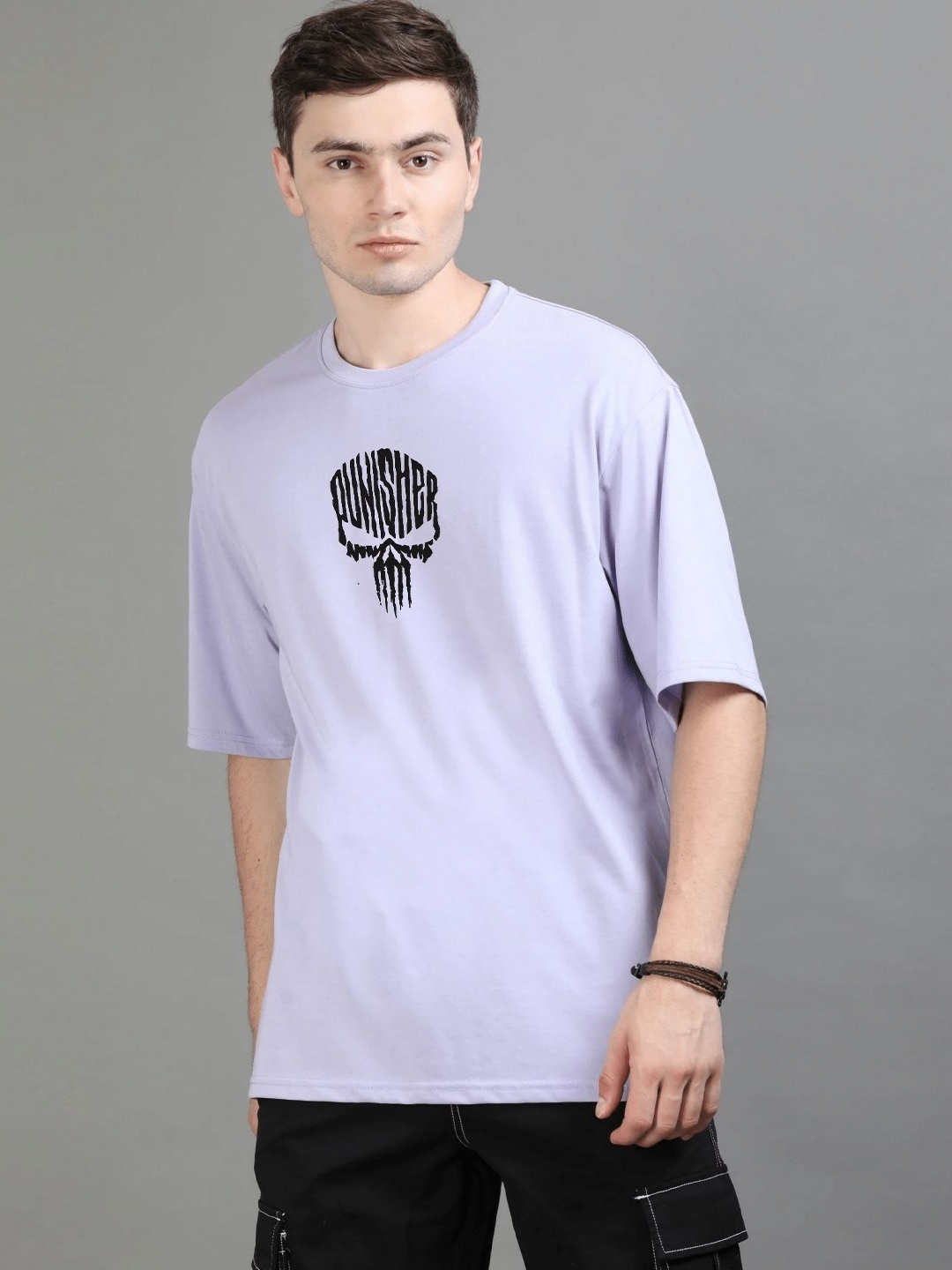 

GSPO Men Typography Printed Applique T-shirt, Purple