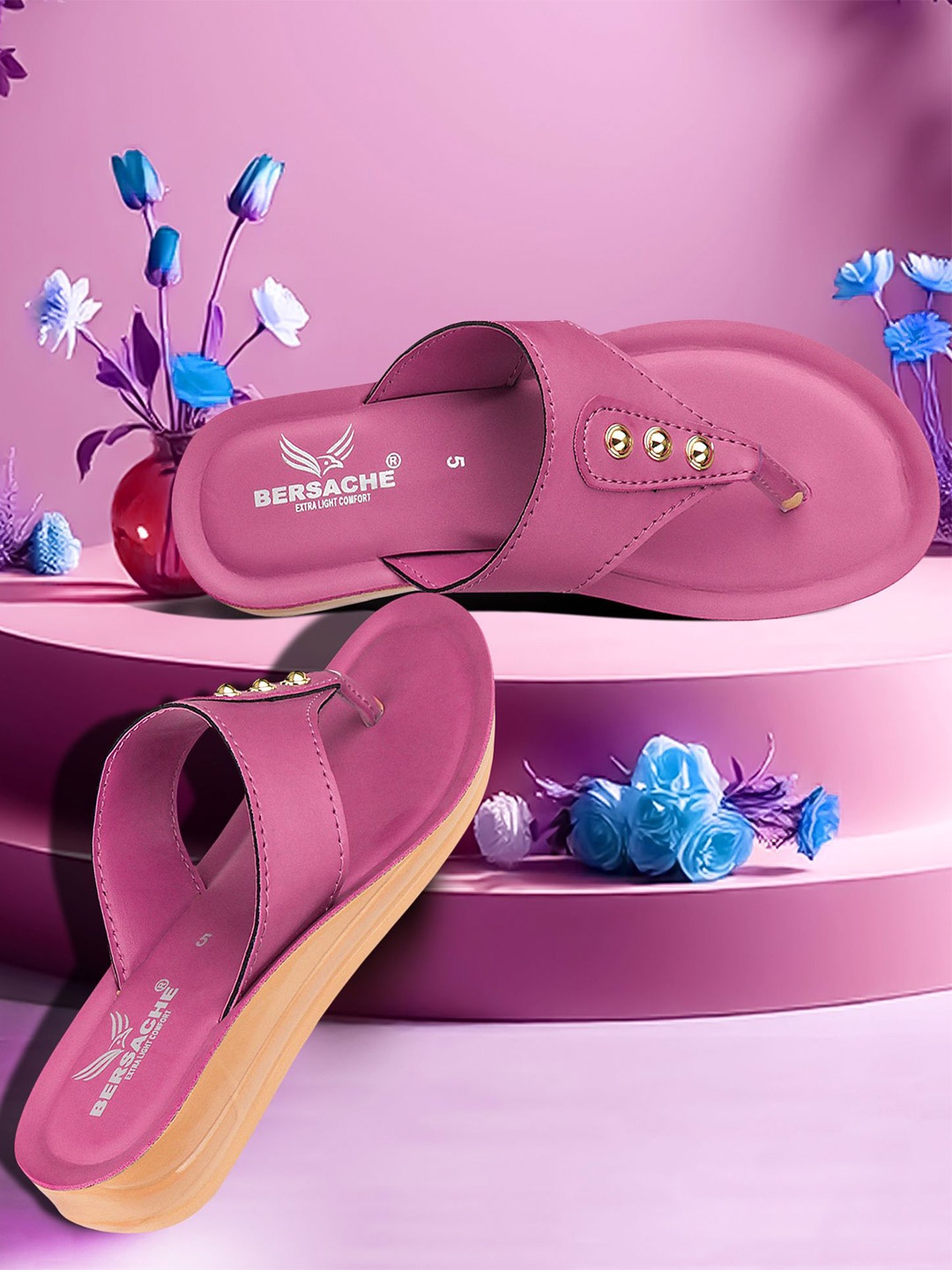 

BERSACHE Women Thong Flip-Flops, Pink