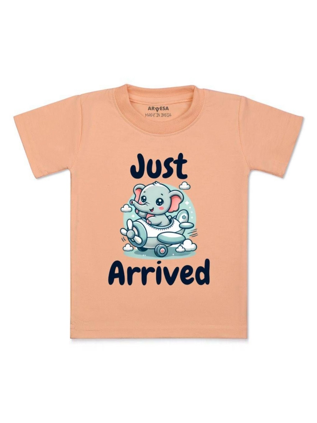 

Arvesa One Month Baby Boy Printed Kids Tshirt, Peach