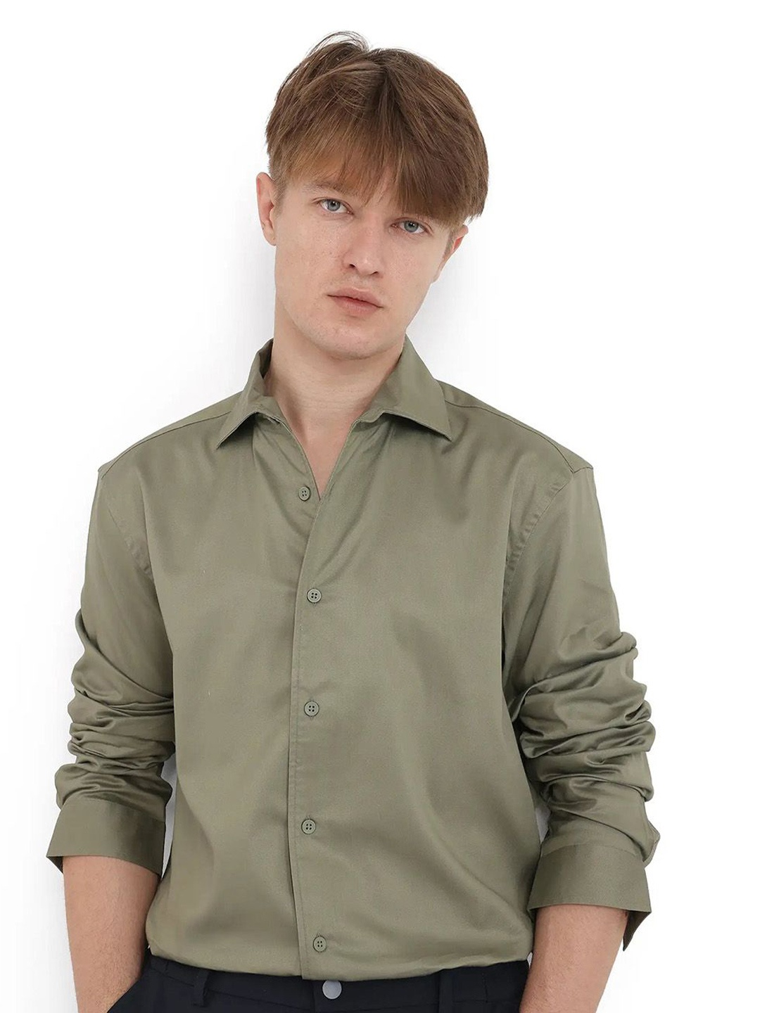 

RARE RABBIT Men Comfort Opaque Party Shirt, Green