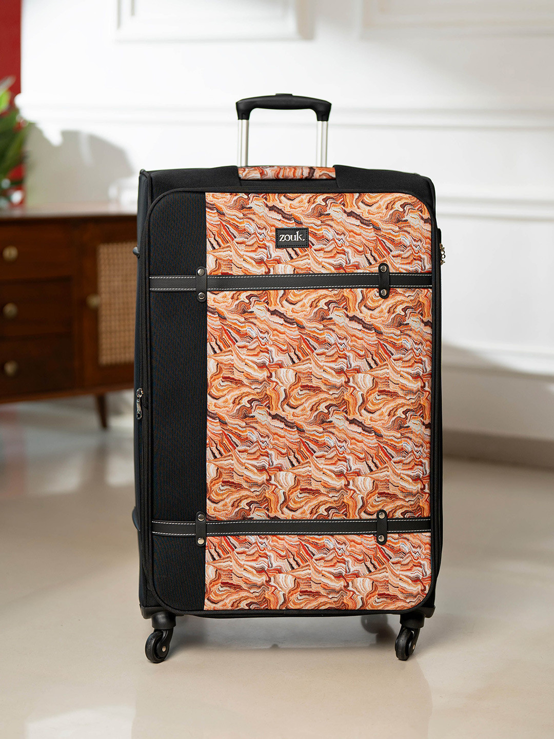 

ZOUK Nicobar Coral Saira Soft Sided Trolley Bag, Black