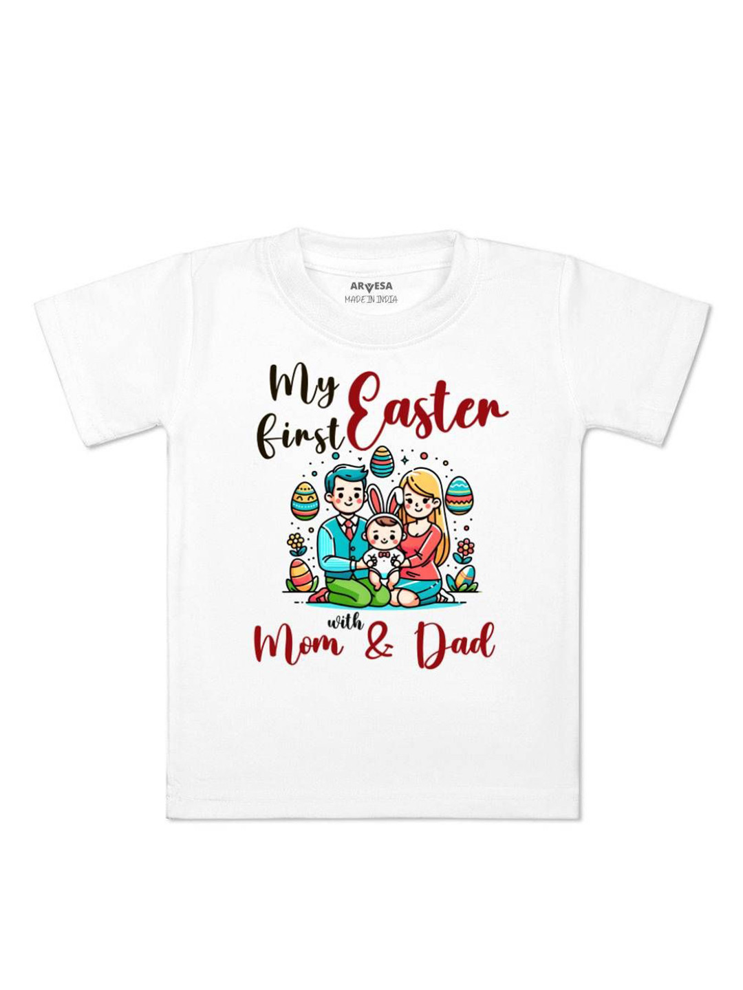 

Arvesa First Easter Printed Kids Unisex T-shirt, White
