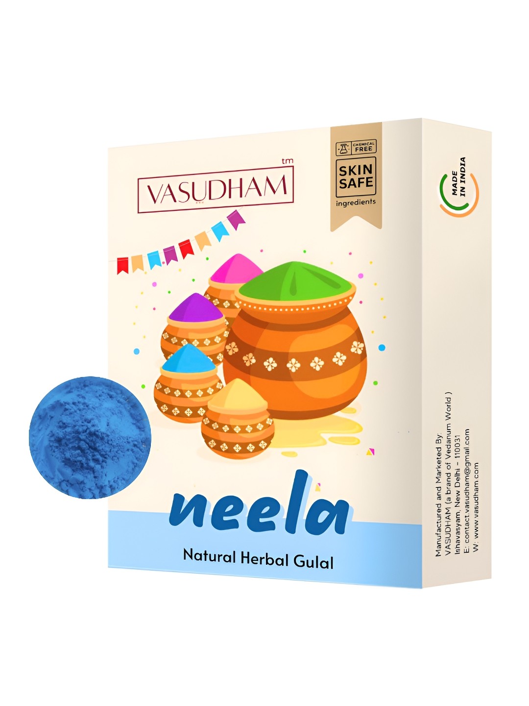 

VEDANUM Blue 100% Natural Skin Friendly Herbal Gulal