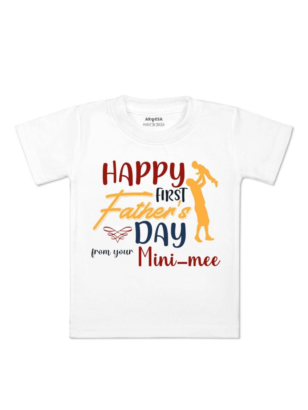 

Arvesa Happy Father Days Printed Kids Unisex T-shirt, White