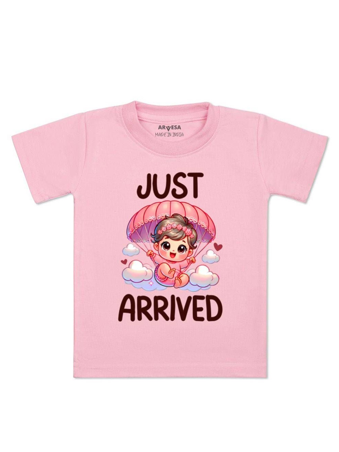 

Arvesa One Month Baby Boy Printed Kids Tshirt, Pink