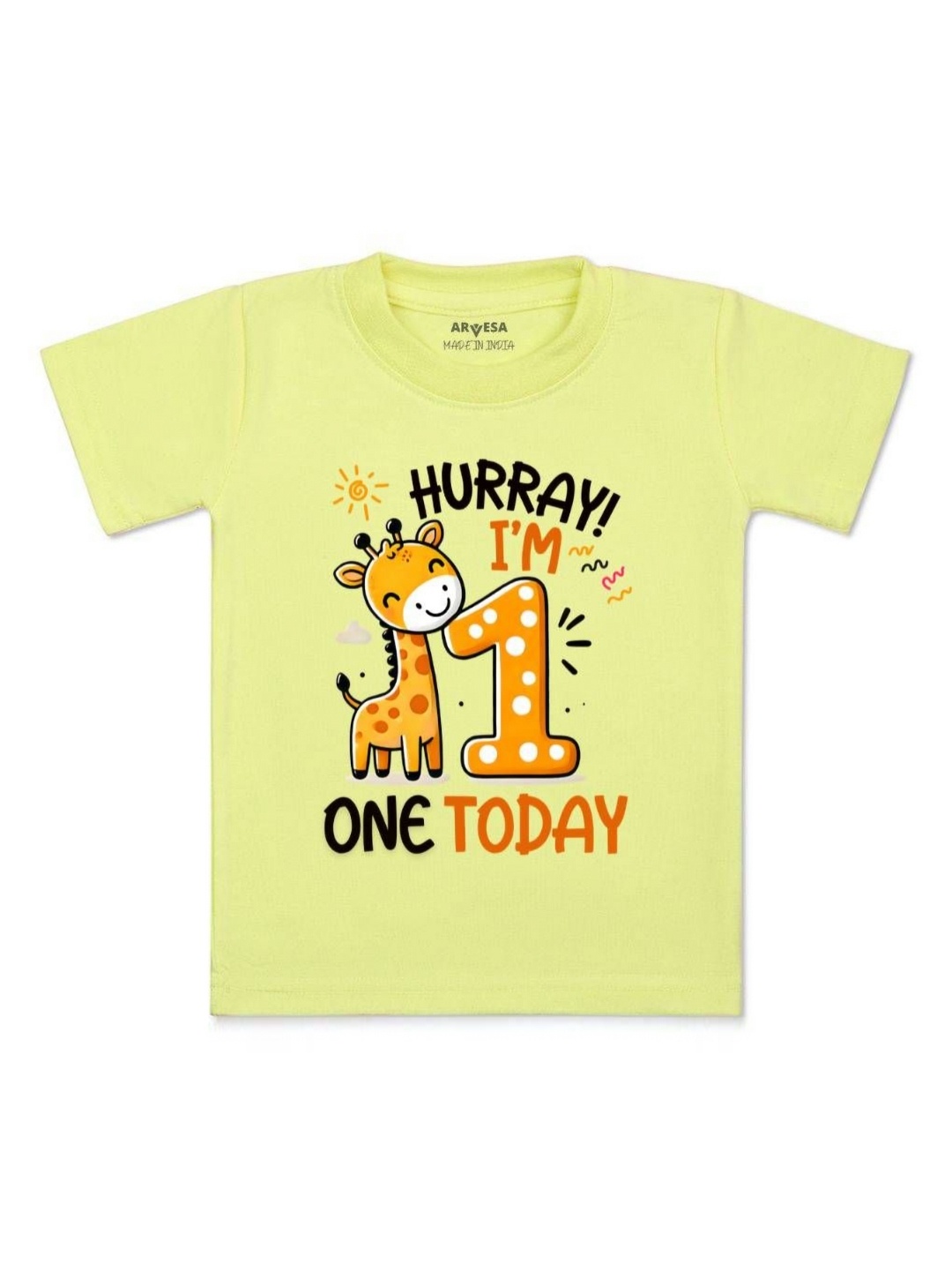 

Arvesa One Month Baby Boy Printed Kids Tshirt, Yellow