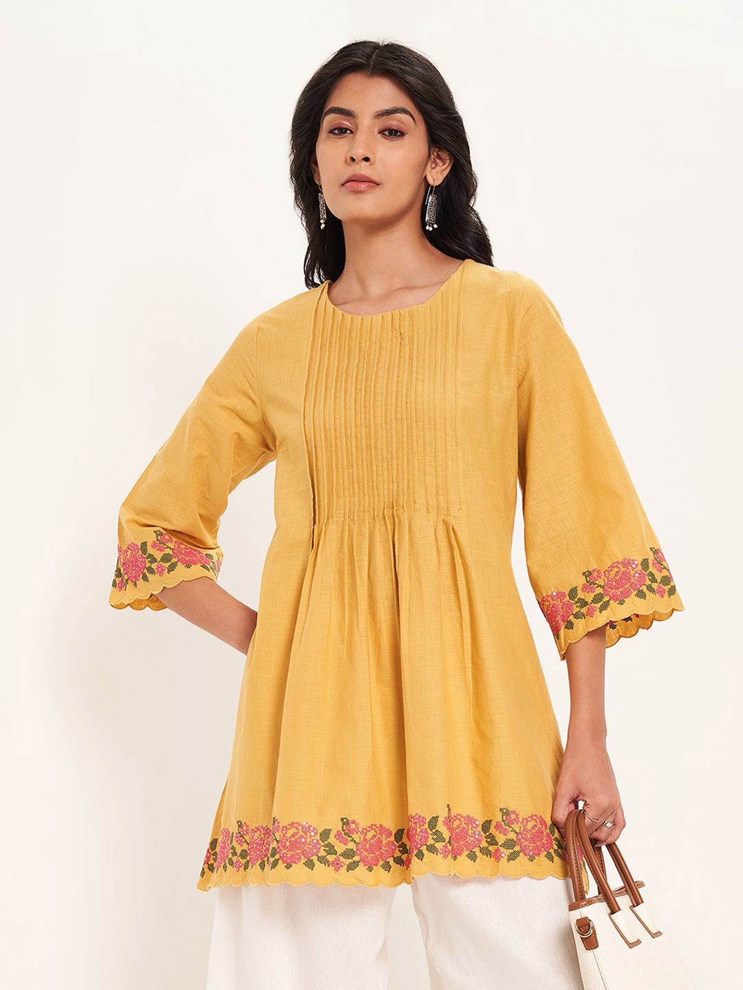 

RANGMANCH BY PANTALOONS Tunic, Yellow