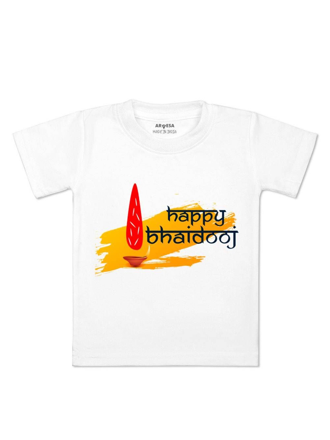 

Arvesa First Diwali Printed Kids Unisex T-shirt, White