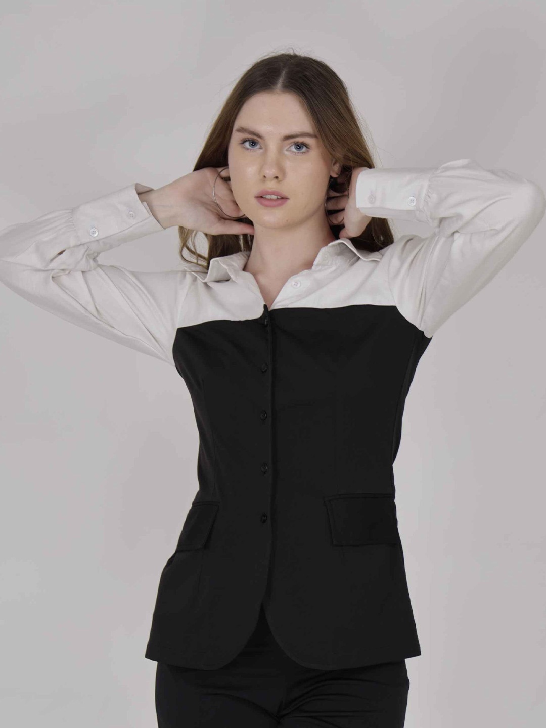 

Misverse Colourblocked Top, Black