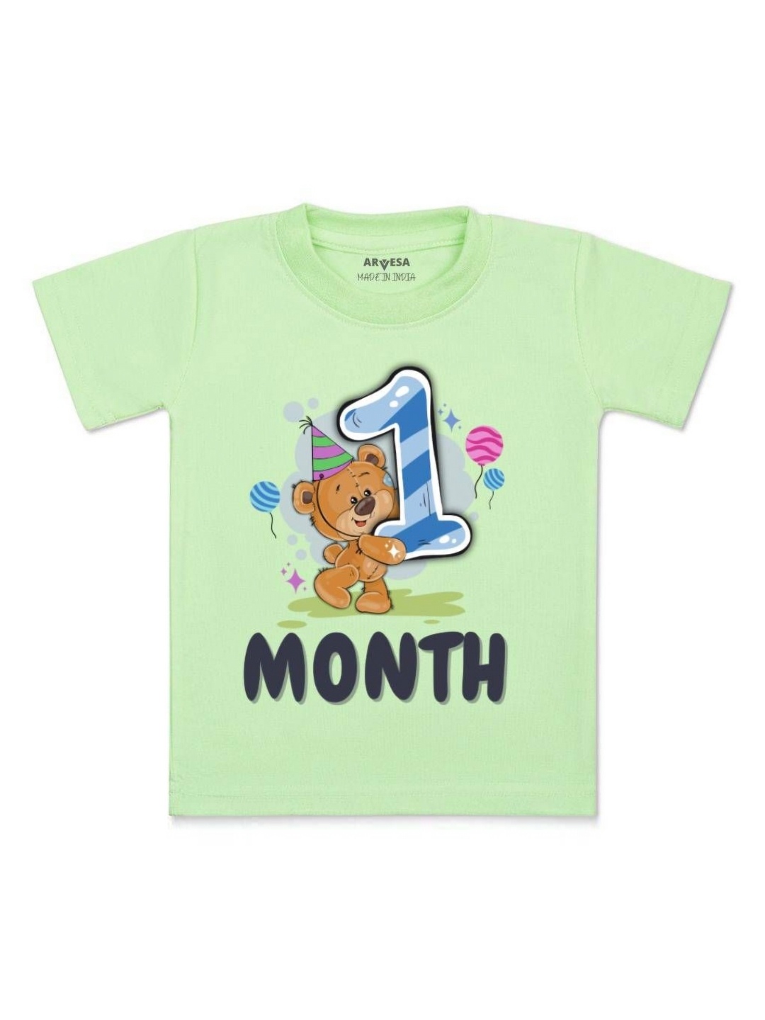 

Arvesa One Month Baby Boy Printed Kids Tshirt, Green