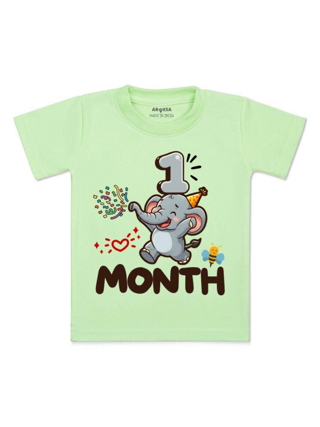 

Arvesa One Month Baby Boy Printed Kids Tshirt, Green