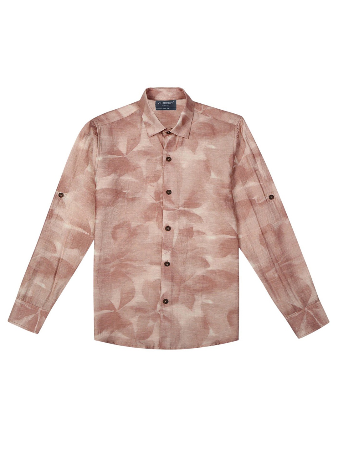 

CHARCHIT Boys Comfort Opaque Printed Casual Shirt, Rust
