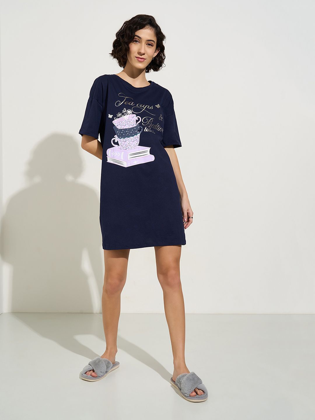 

Dreamz by Pantaloons Nightdress, Navy blue